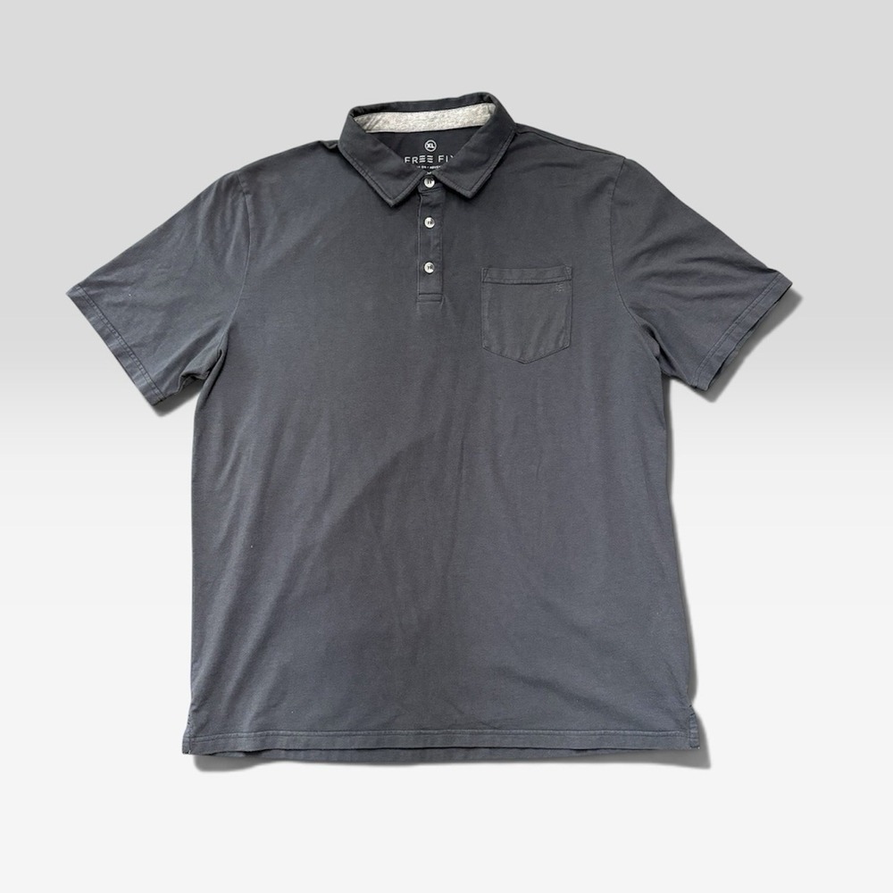 Free Fly Men's Bamboo Temp Regulating Heritage Polo Shirt Sz XL Gray Sun Protect